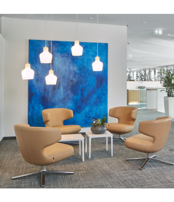 Vitra  Petit Repos lounge stoel stof Volo, gepolijst swivel voet