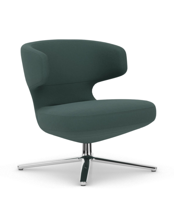 Vitra  Petit Repos lounge chair fabric Volo, polished swivel base