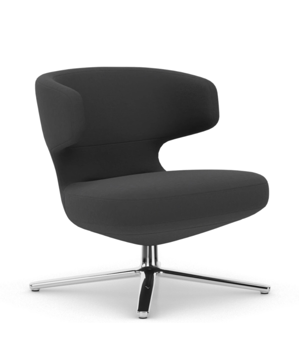 Vitra  Vitra Petit Repos lounge chair fabric Volo, polished swivel base