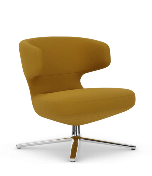 Vitra  Vitra Petit Repos lounge chair fabric Volo, polished swivel base