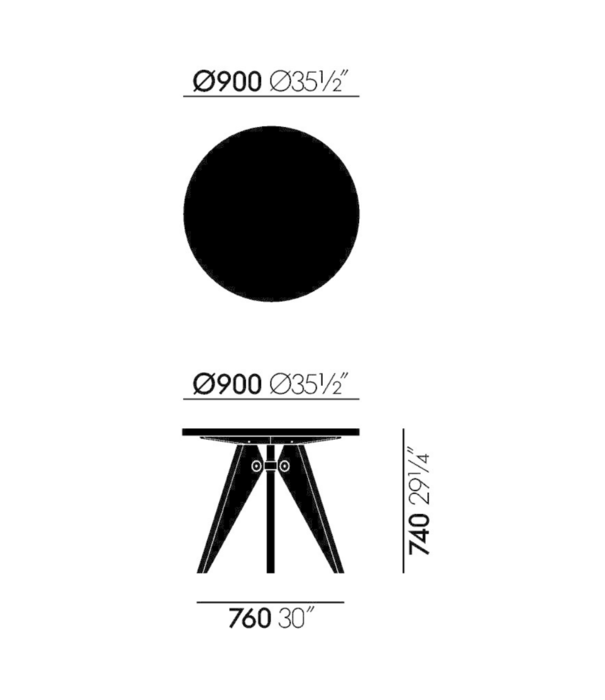 Vitra  Vitra Gueridon Dining Table solid oiled oak