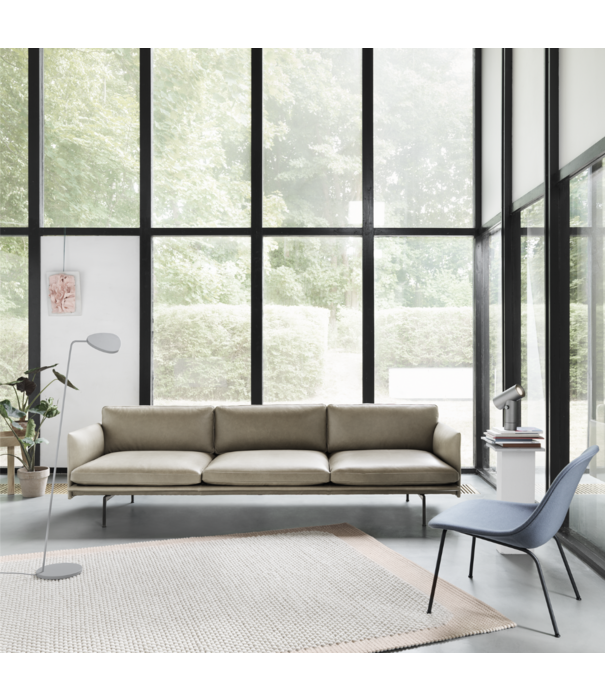 Muuto Outline 3,5-seater Sofa Hallingdal 166, base chrome