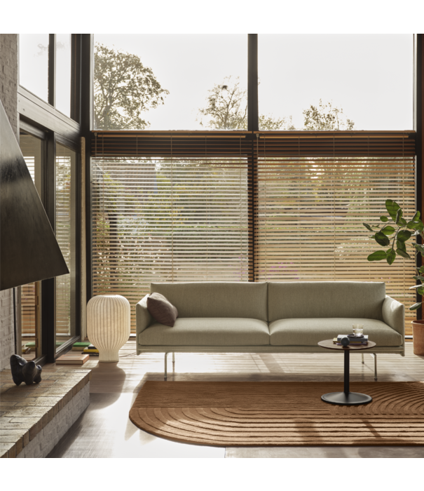 Muuto Outline 3,5-seater Sofa Hallingdal 166, base chrome