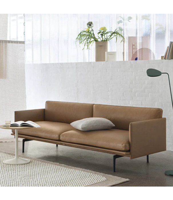 Muuto Outline 3,5-seater Sofa Hallingdal 166, base chrome