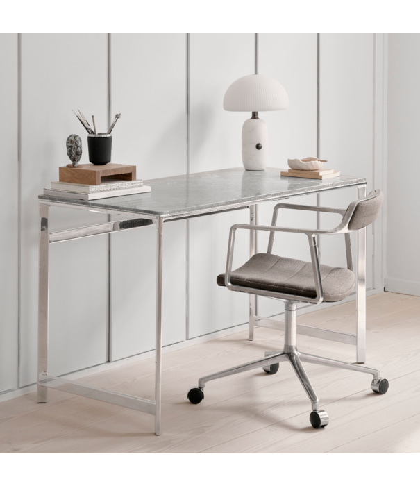 Vipp  Vipp 430 Studio Desk chrome, ocean grey marble