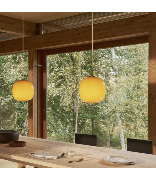 Louis Poulsen  VL45 Radiohus Pendant  amber glass, brass