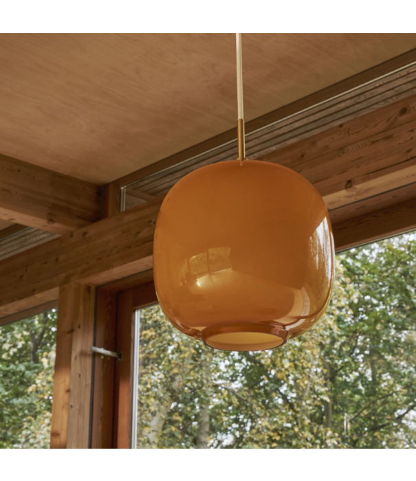 Louis Poulsen  VL45 Radiohus Pendant  amber glass, brass