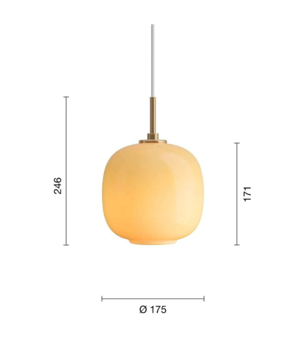 Louis Poulsen  VL45 Radiohus Pendant  amber glass, brass