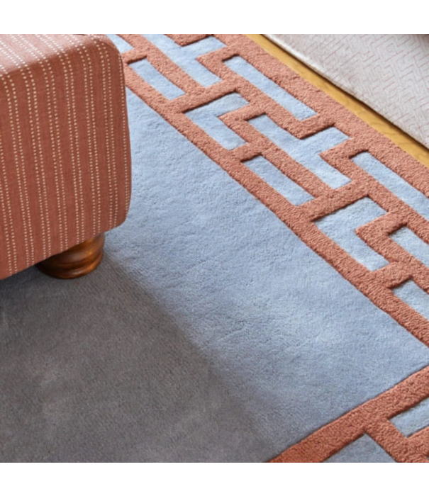 Layered  Layered Alice Crawley Indocine  Blue Rust Rug