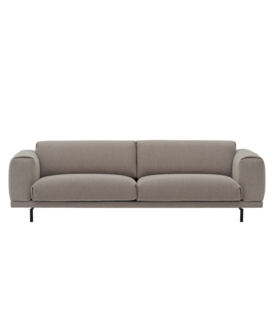 Rest 3,5-zits, Hearth 6 taupe, zwart voet