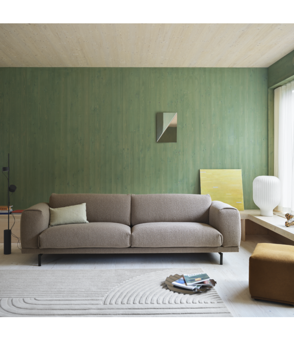 Muuto  Muuto Rest 3-zits, zwart metalen voet,  stof Ocean 3 zwart