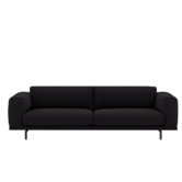 Rest 3,5-zits Bank Ocean 3 zwart, zwart voet