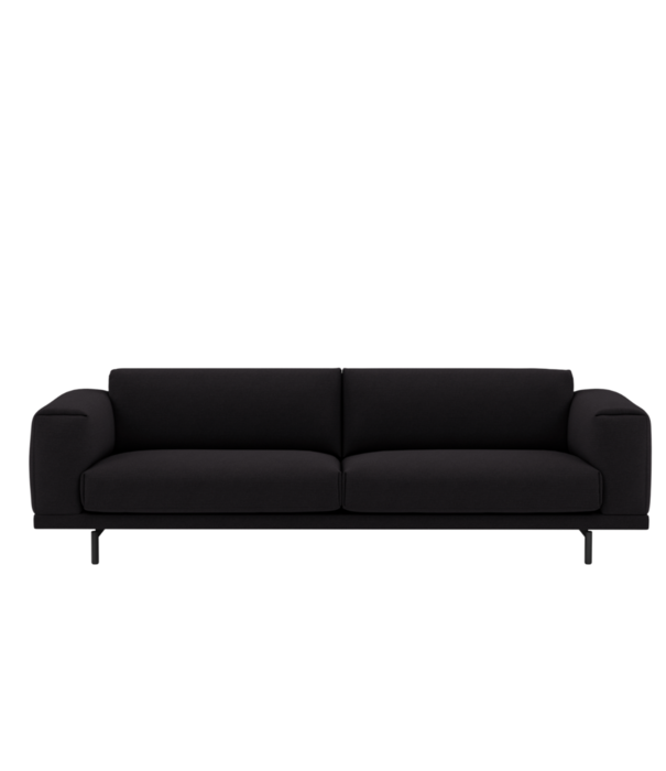 Muuto Rest 3,5-zits Bank Ocean 3 zwart, zwart voet