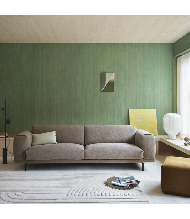 Muuto Rest 2-seater Sofa Hearth 6 taupe, black metal base