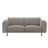 Muuto Rest 2-seater Sofa Hearth 6 taupe, black metal base