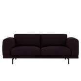 Rest 2-seater Sofa Ocean 3 black, black steel base