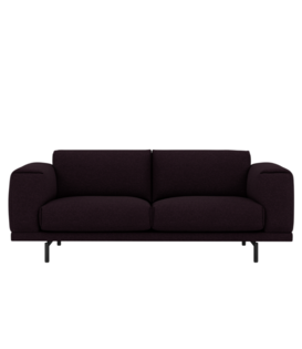 Muuto Rest 2-seater Sofa Ocean 3 black, black steel base,