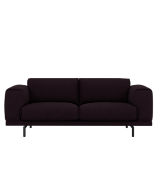 Rest 2-seater Sofa Ocean 3 black, black steel base,