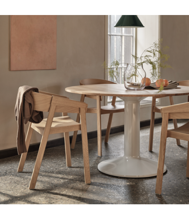 Muuto Cover Side Dining Chair dark beige, stone leather