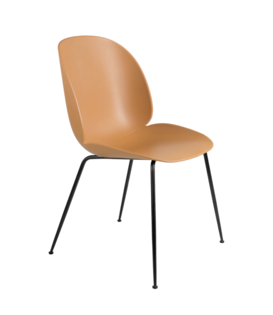 Beetle Eetkamerstoel amber brown, zwart conic voet
