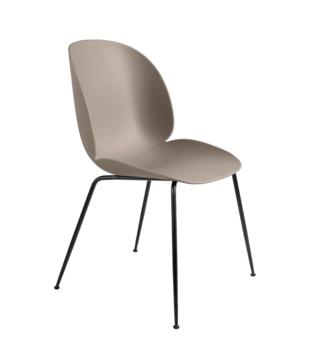 Gubi Beetle Dining Chair New Beige, black conic base