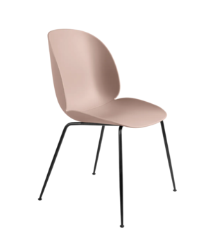 Gubi Beetle Dining Chair Sweet Pink, black conic base