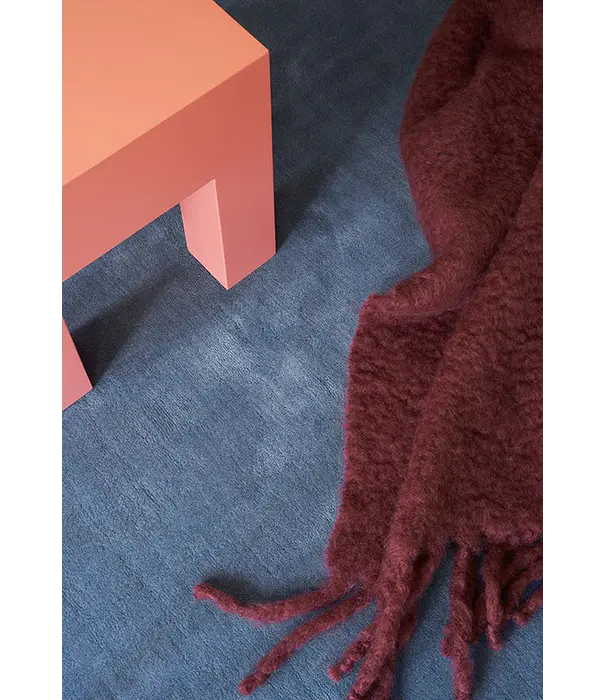 Layered  Layered Classic Solid Wool Rug Cornflower Blue