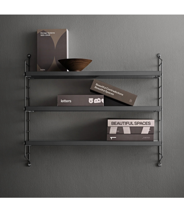 String  Furniture String Pocket Cabinet Metal oxtorgsröd red