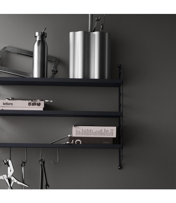 String  Furniture String Pocket Cabinet Metal sergelgrå blue-gray