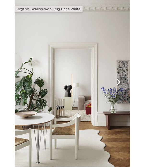 Layered  Layered Scallop Rug Pink Bone White