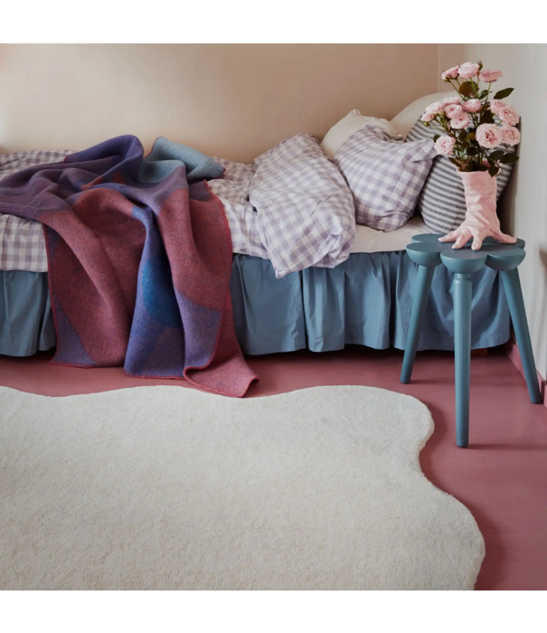 Layered  Scallop Rug Pink Bone White