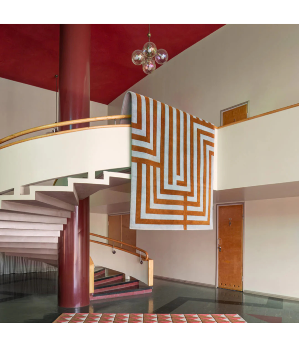 Layered  Layered Letters Teal Umber Vloerkleed