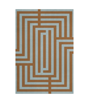 Layered Letters Teal Umber Rug