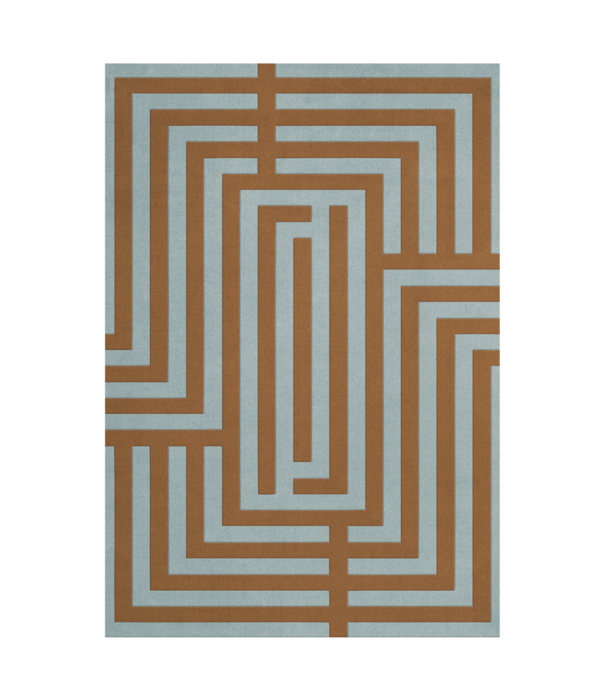 Layered  Layered Letters Teal Umber Vloerkleed