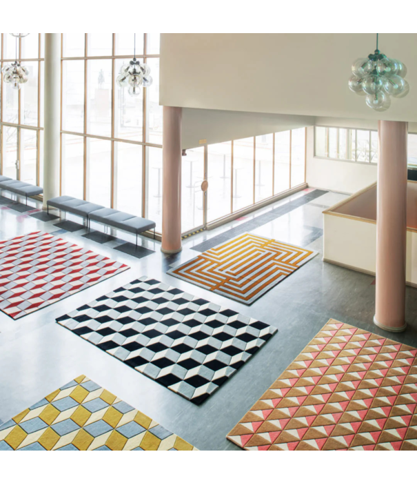 Layered  Layered Triangle Persimmon Pink Rug