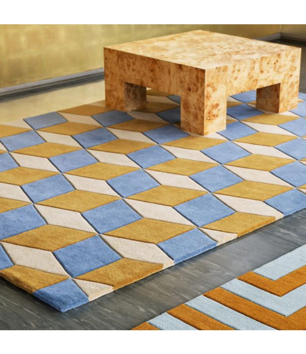 Layered  Layered Illusion Blue Sandstone Rug