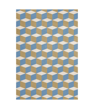 Layered Illusion Blue Sandstone Rug