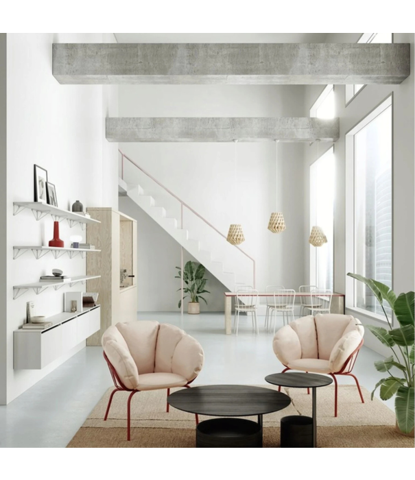 Maze  Maze Same Easy Armstoel off white / naturel leer