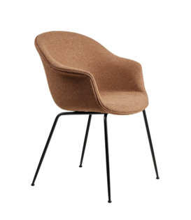 Gubi Bat Dining Chair Around Boucle 32, black conic base