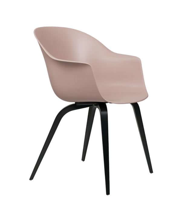 Gubi  Gubi Bat Dining Chair sweet pink, base black beech