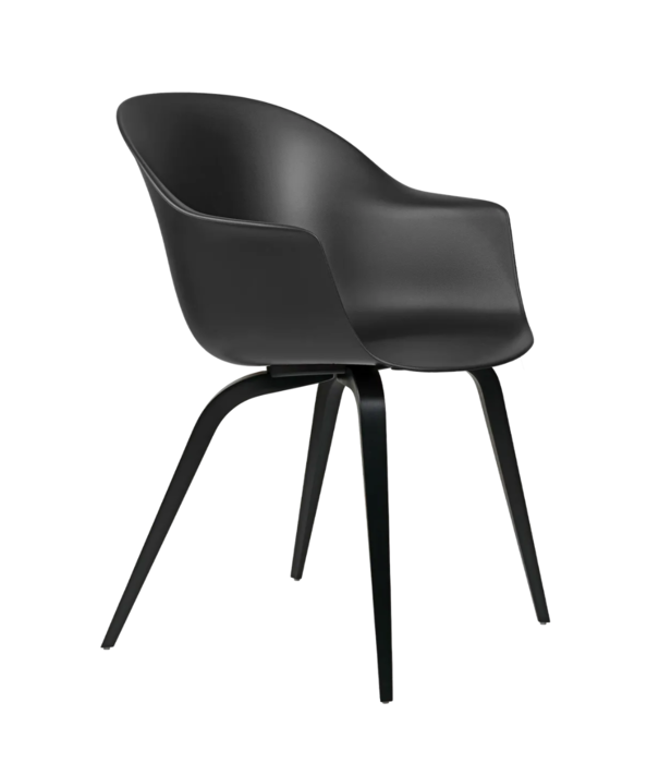 Gubi  Gubi Bat Dining Chair black, base black beech
