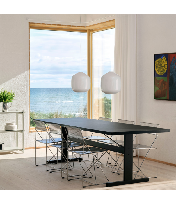 Hay  Passerelle Dining Table lacquered oak, ink black crossbar