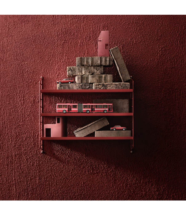 String  Furniture String Pocket Cabinet Metal oxtorgsröd red