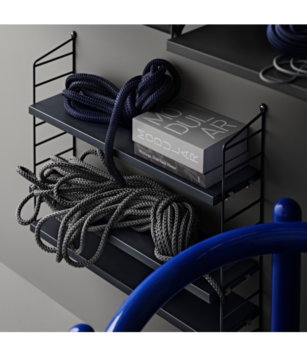 String  Furniture String Pocket Wandkast Metal sergelgrå blauw-grijs