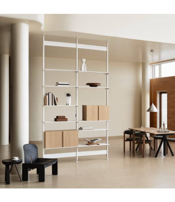 String  Furniture Pira G2 F C B wit, vloer/plafond gemonteerd