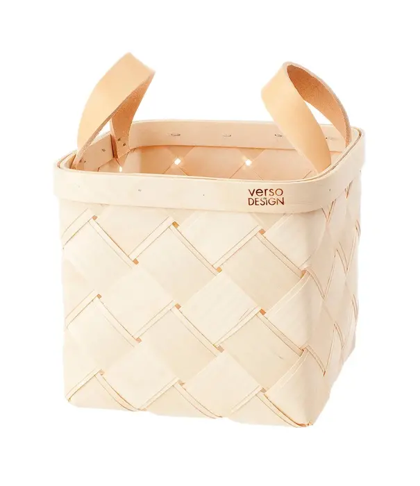 Verso Design  Verso Design -Lastu birch baskets - leather handles