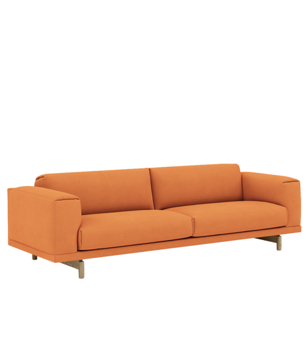 Muuto Rest 3,5-seater Sofa fabric Hallingdal 457, oak base