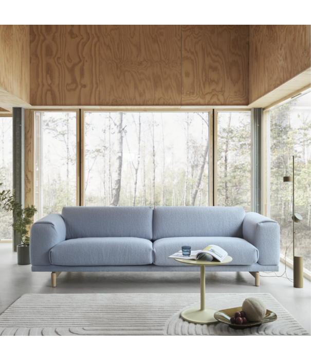 Muuto Rest 2-seater Sofa Hearth 6 taupe, black metal base