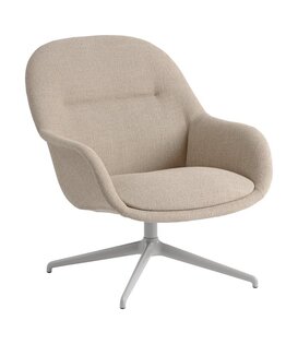 Muuto Fiber Lounge Armstoel Ecriture 240, swivel grijs