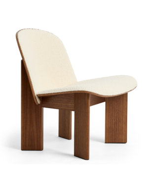 Hay Chisel Lounge Chair walnut, front Volume cream